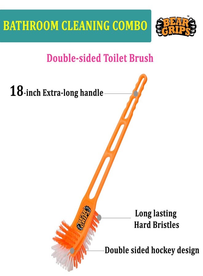 Bear Grips Toilet Brush and Bathroom Cleaning Plastic Broom Combo - Image 2